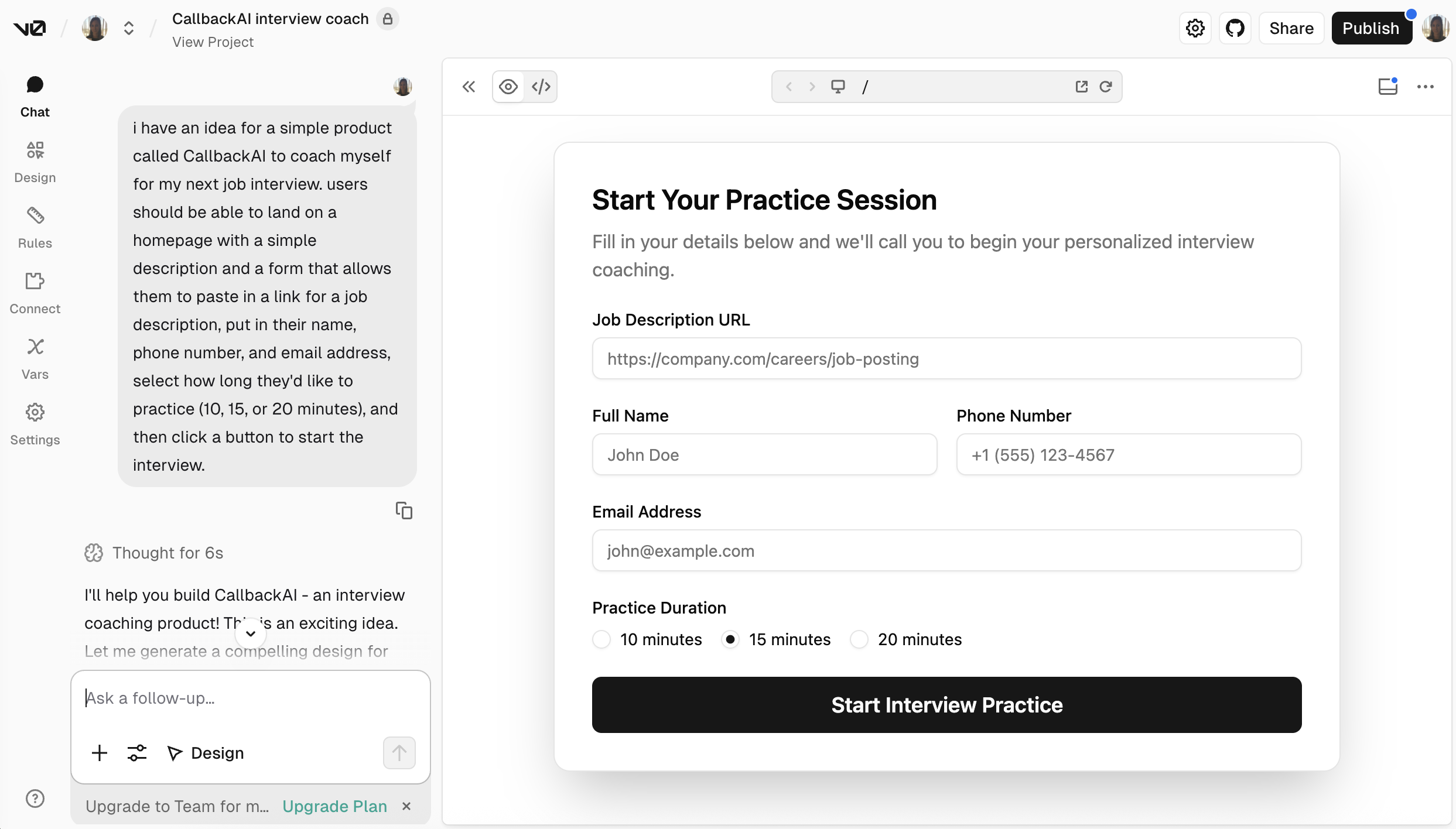 Initial prototype for CallbackAI