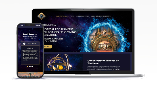 A mobile phone and a laptop displaying the RSVP website design