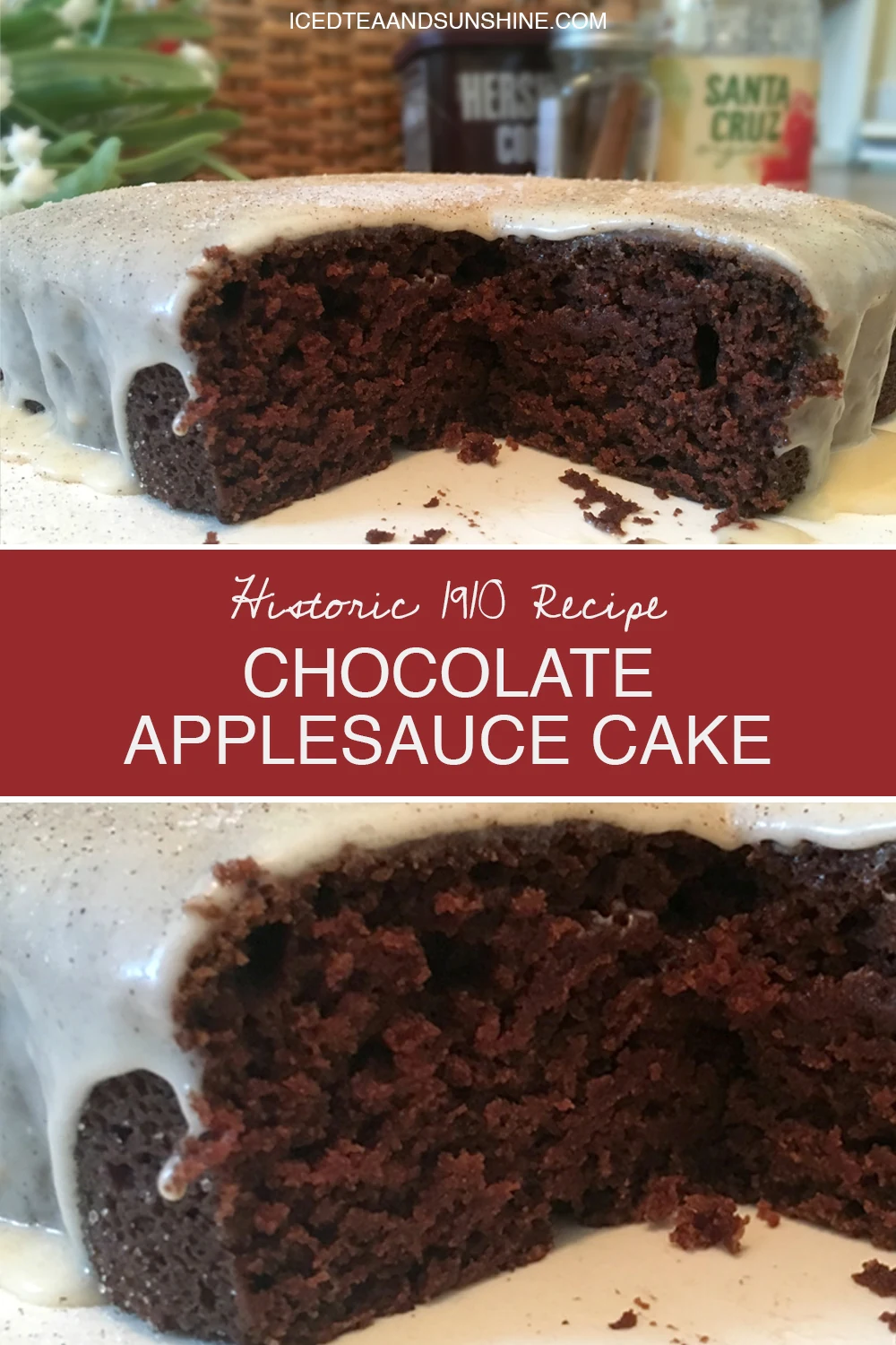 Chocolate Applesauce Cake: Pinterest graphic