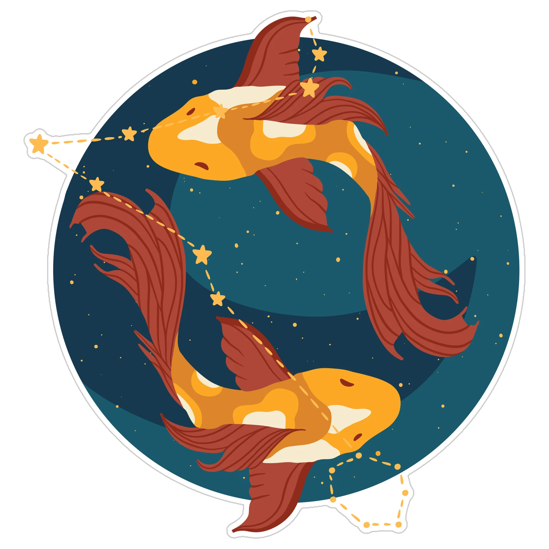 Pisces: illustrated zodiac sticker